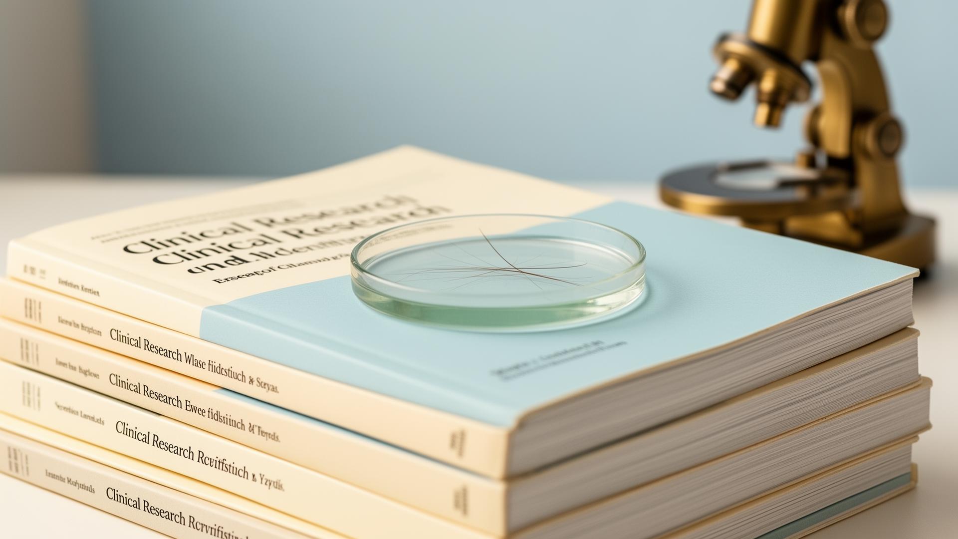 Stack of cream hardcover journals on a walnut desk under a brass lamp
